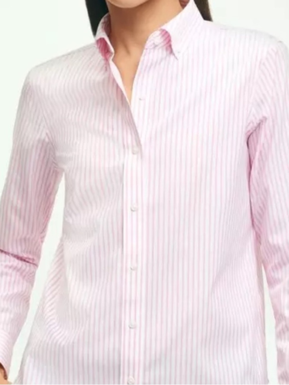 Brooks Brothers Fitted Non Iron Striped Long Sleeve Button Down Shirt